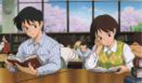 Shizuku et Seiji � la biblioth�que